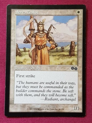 "Serra Zealot" x4 - Magic The Gathering Card - Urza's Saga - 4-Card Playset