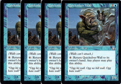 "Quicksilver Wall" x4 - Magic The Gathering Card - Prophecy - 4-Card Playset