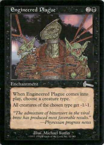 "Engineered Plague" - Magic The Gathering Card - Urza's Legacy
