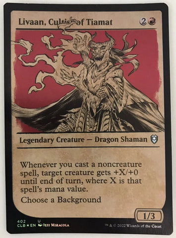 "Livaan, Cultist Of Tiamat" - Magic The Gathering Card - CLB Showcase