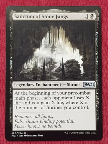 "Sanctum Of stone Fangs" - Magic The Gathering Card - M21