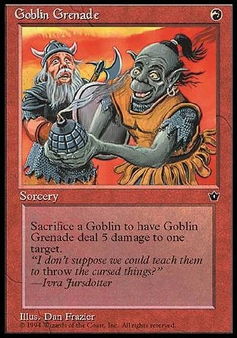 "Goblin Grenade" x4 - Magic The Gathering Card - Fallen Empires - 4-Card Playset
