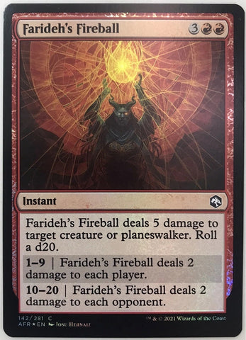 "Farideh's Fireball" x4 - Magic The Gathering Card - AFR - 4-Card Playset