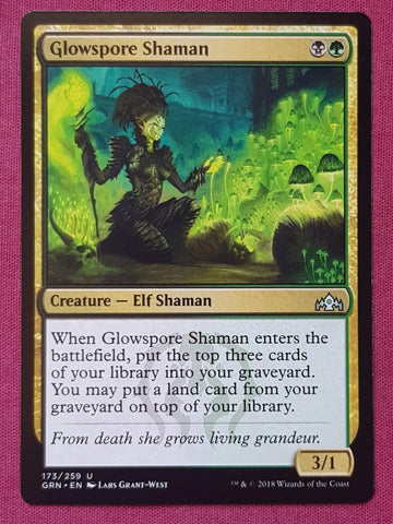"Glowspore Shaman" - Magic The Gathering Card - Guilds Of Ravnica