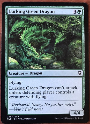 "Lurking Green Dragon" x4 - Magic The Gathering Card - CLB - 4-Card Playset