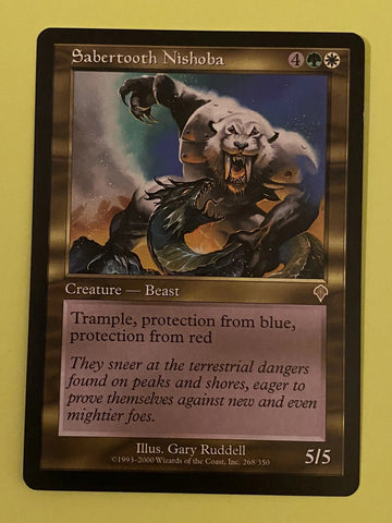 "Sabertooth Nishoba" - Magic The Gathering Card - Invasion