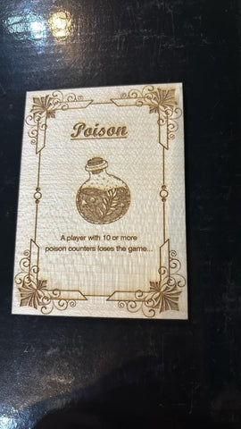 MTG Poison Token Magic the Gathering - Wooden engraved  CCG