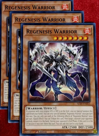 "Regenesis Warrior" ALIN-EN013 - Yu-Gi-Oh! - 3x Cards Playset - Alliance Insight