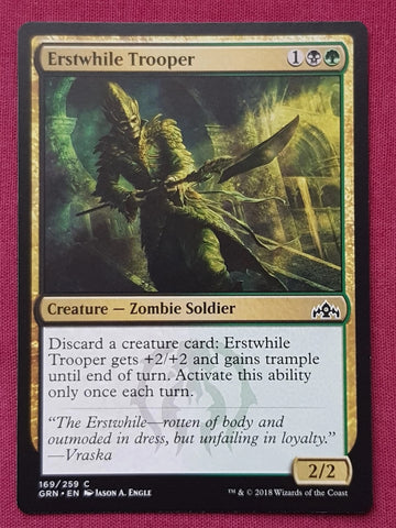 "Erstwhile Trooper" - Magic The Gathering Card - Guilds Of Ravnica