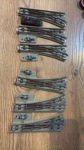 Hornby Dublo Meccano 3 Rail Track Hand Operated Points x 3 Pairs