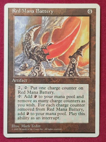 "Red Mana Battery" - Magic The Gathering Card - 4th Edition