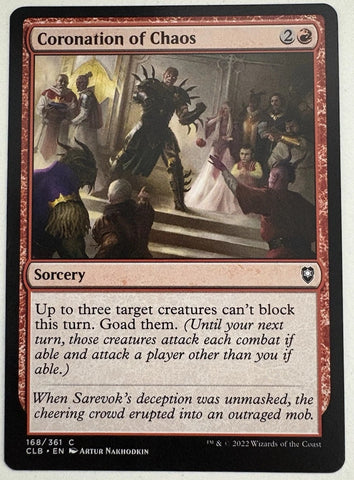 "Coronation Of Chaos" x4 - Magic The Gathering Card - CLB - 4-Card Playset