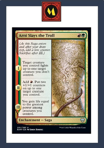 "Arni Slays The Troll" - Magic The Gathering Card - Kaldheim