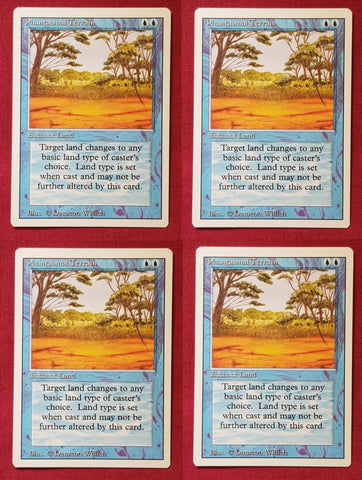 "Phantasmal Terrain" - Magic The Gathering Card - Revised - 4-Card Playset