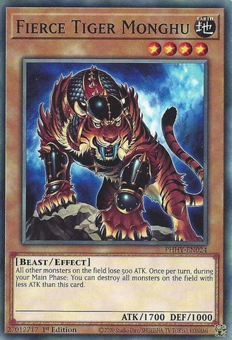 "Fierce Tiger Monghu" PHHY-EN024 - Yu-Gi-Oh! - 3x Cards - Photon Hypernova