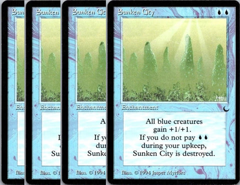 "Sunken City" x4 - Magic The Gathering Card - The Dark - 4-Card Playset