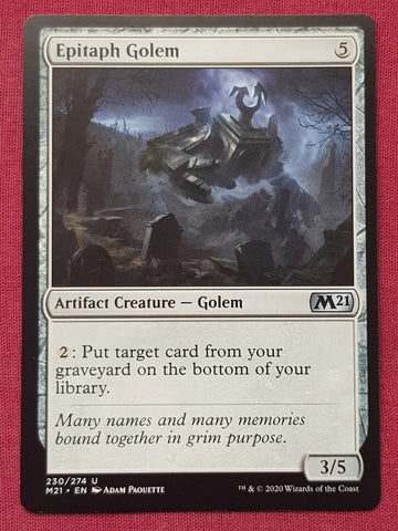 "Epitaph Golem" - Magic The Gathering Card - M21
