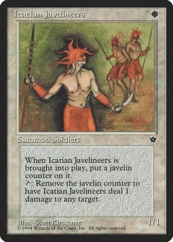 "Icatian Javelineers" x4 - Magic The Gathering - Fallen Empires - Playset