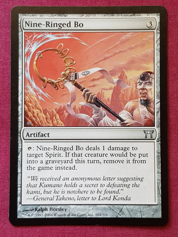 "Nine-Ringed Bo" - Magic The Gathering Card - Champions Of Kamigawa