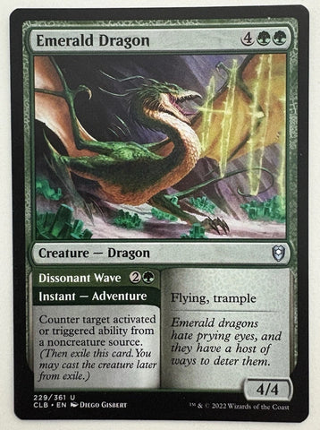 "Emerald Dragon" - Magic The Gathering Card - CLB