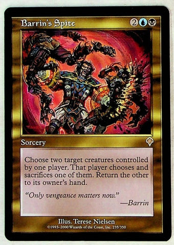 "Barrin's Spite" - Magic The Gathering Card - Invasion