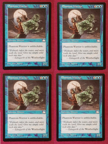 "Phantom Warrior" x4 - Magic The Gathering Card - Weatherlight - 4-Card Playtest