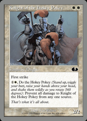 "Knight Of The Hokey Pokey" - Magic The Gathering Card - Unglued