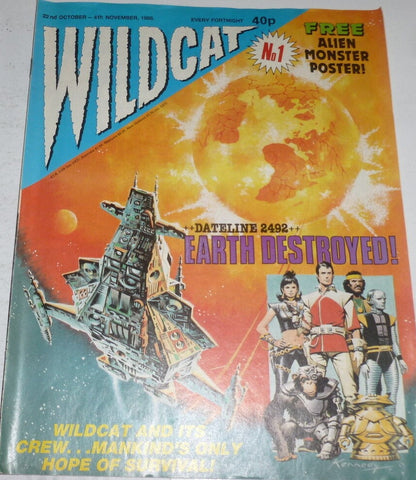 Wildcat #1 - Fleetway Publications - 1988 - With Free Poster still inside!