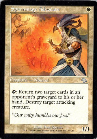 "Spurnmage Advocate" x4 - Magic The Gathering Card - Judgment - 4-Card Playset