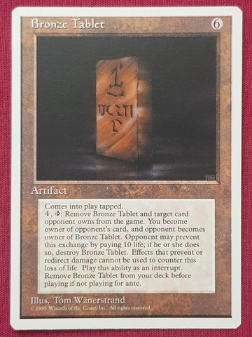 "Bronze Tablet" - Magic The Gathering Card - 4th Edition
