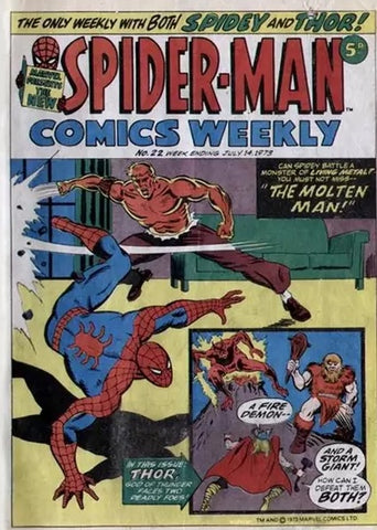 Spider-Man Comics Weekly #22 - Marvel/British Comic - 1973