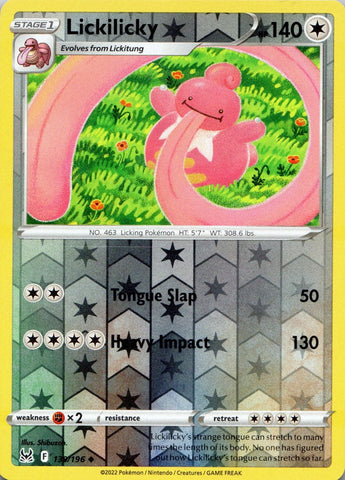"Lickilicky" 139/196 Lost Origin - Pokémon Card - Reverse Holo
