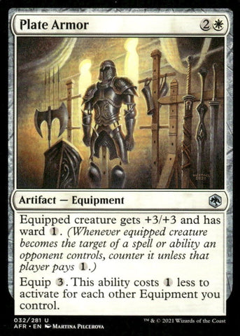 "Plate Armor" x4 - Magic The Gathering Card - AFR 2021 - 4-Card Playset