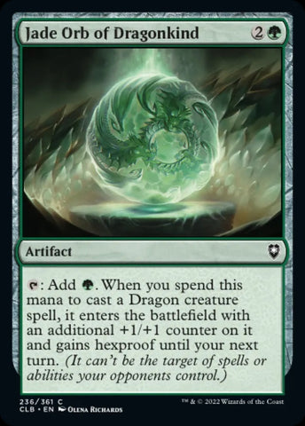 "Jade Orb Of Dragonkind" - Magic The Gathering Card - CLB