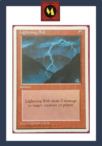 "Lightning Bolt" - Magic The Gathering Card - 4th Edition