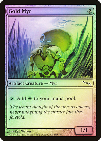 "Gold Myr" FOIL - Magic The Gathering Card - Mirrodin