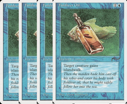 "Fishliver Oil" x4 -  Magic The Gathering - Chronicles - 4-Card Playset