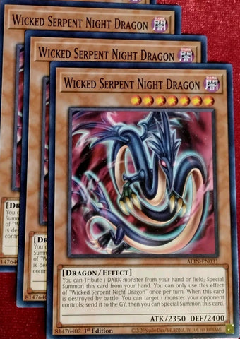 "Wicked Serpent Night Dragon" ALIN-EN031 - Yu-Gi-Oh! - 3x Cards - Alliance Insight