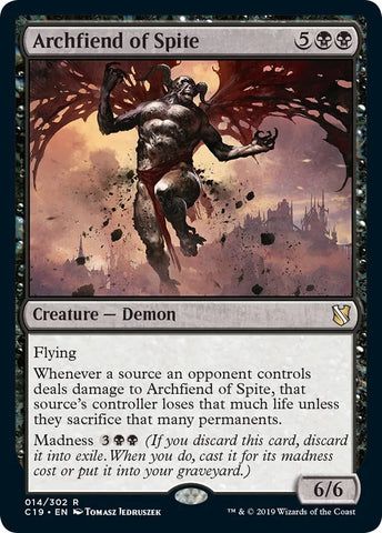 "Archfiend Of Spite" - Magic The Gathering Card - C19