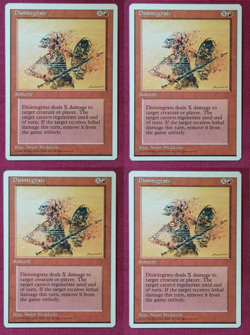 "Disintegrate" x4 - Magic The Gathering Card - 4th Edition - 4-Card Playset