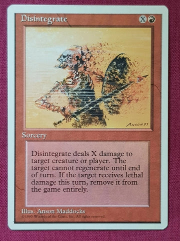 "Disintegrate" - Magic The Gathering Card - 4th Edition