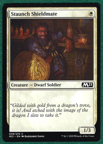 "Staunch Shieldmate" x4 - Magic The Gathering Card - M21 - 4-Card Playset