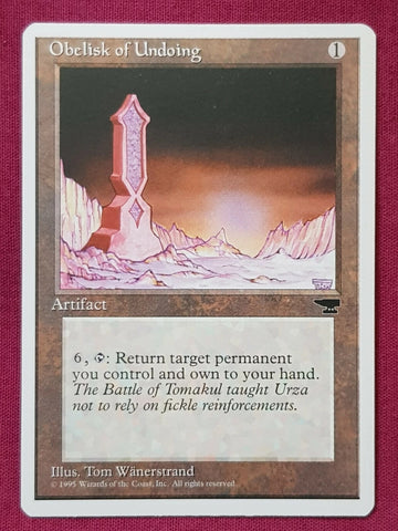 "Obelisk Of Undoing" - Magic The Gathering Card - Chronicles