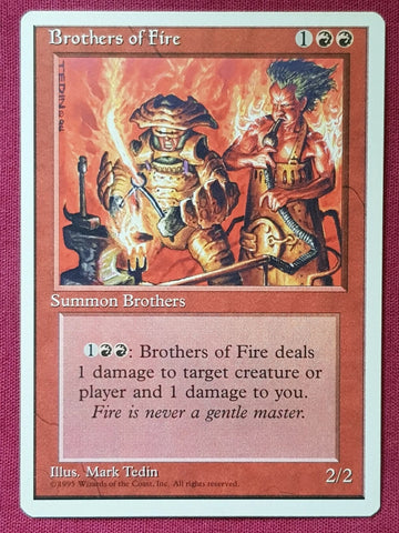 "Brothers Of Fire" x4 - Magic The Gathering Card - 4th Edition - 4-Card Playset