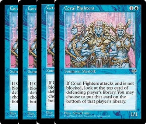 "Coral Fighters" x4 - Magic The Gathering Card - Mirage - 4-Card Playset