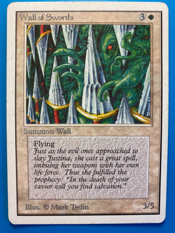 "Wall Of Swords" - Magic The Gathering Card - Unlimited