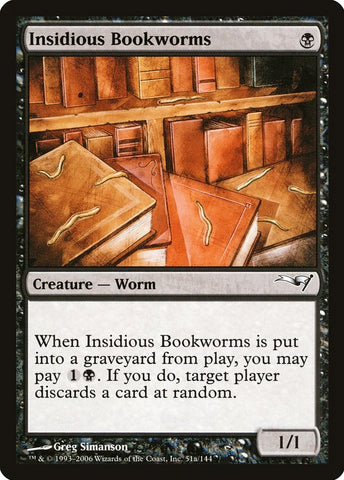 "Insidious Bookworms" - Magic The Gathering Card - Coldsnap Theme Decks