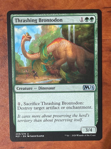 "Thrashing Brontodon" - Magic The Gathering Card - M21