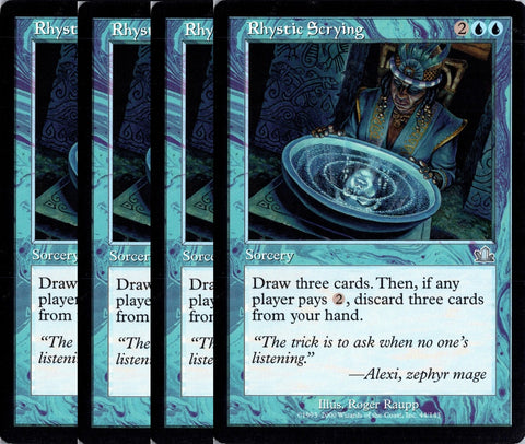 "Rhystic Scrying" x4 - Magic The Gathering Card - Prophecy - 4-Card Playset