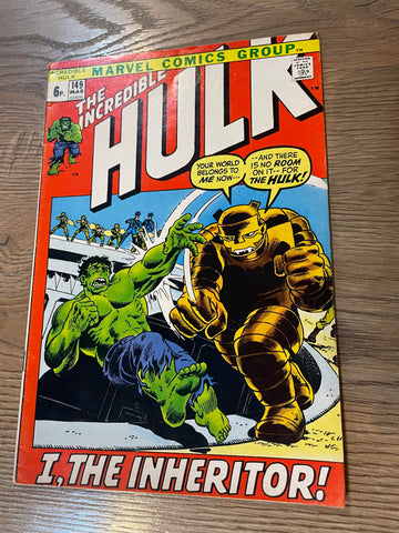 Incredible Hulk #149 - Marvel - 1972 - Back Issue